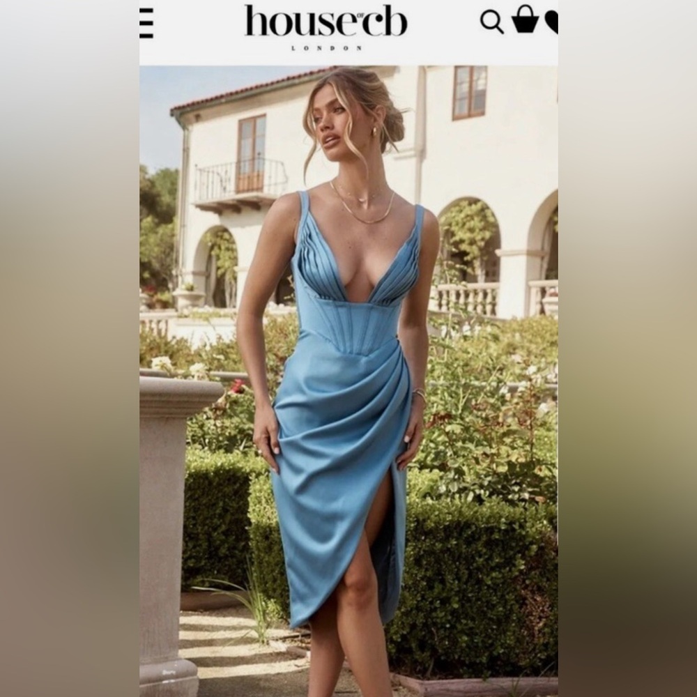 House of CB Sky Blue Midi Dress